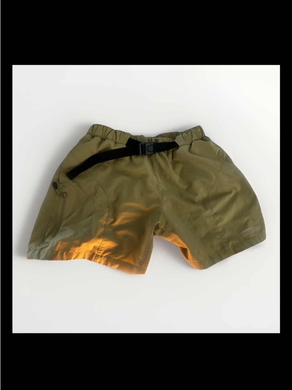 Chlorophylle Women's Olive Green Athletic Shorts with Built-In Web Belt